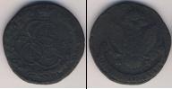 Монета 1762 – 1796 Екатерина II 5 копеек Медь 1785