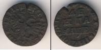 Монета 1689 – 1725 Петр I 1 деньга Медь 1715