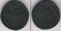 Монета 1730 – 1740 Анна Иоанновна 1 деньга Медь 1730