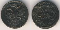 Монета 1730 – 1740 Анна Иоанновна 1 деньга Медь 1730