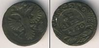 Монета 1730 – 1740 Анна Иоанновна 1 деньга Медь 1730