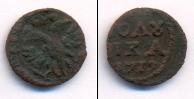 Монета 1689 – 1725 Петр I 1 полушка Медь 1719