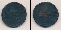 Монета 1689 – 1725 Петр I 5 копеек Медь 1725