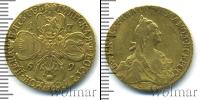 Монета 1762 – 1796 Екатерина II 5 рублей Золото 1769