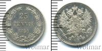Монета 1881 – 1894 Александр III 25 пенни Серебро 1894