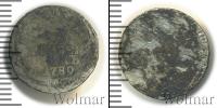 Монета 1762 – 1796 Екатерина II 1 гривенник Серебро 1789