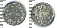 Монета 1881 – 1894 Александр III 25 пенни Серебро 1894