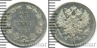 Монета 1881 – 1894 Александр III 25 пенни Серебро 1894