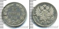 Монета 1881 – 1894 Александр III 25 пенни Серебро 1894