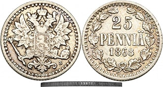 25 пенни 1868 года Александр 2