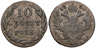 10 грошей 1830 года Николай 1