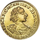  2 рубля 1722, золото (Au 781) — Петр I, фото 1 
