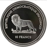  10 франков 2004, серебро (Ag 925) | Кетцаль — Конго, фото 1 