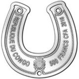 500 франков 2016, серебро (Ag 925) | Подкова (золочение) — Конго, фото 1 
