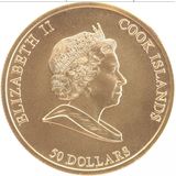  50 долларов 2008, золото (Au 999) | Меркурий — Острова Кука, фото 1 