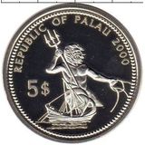  5 долларов 2000, серебро (Ag 925) | Кораблекрушение — Палау, фото 1 